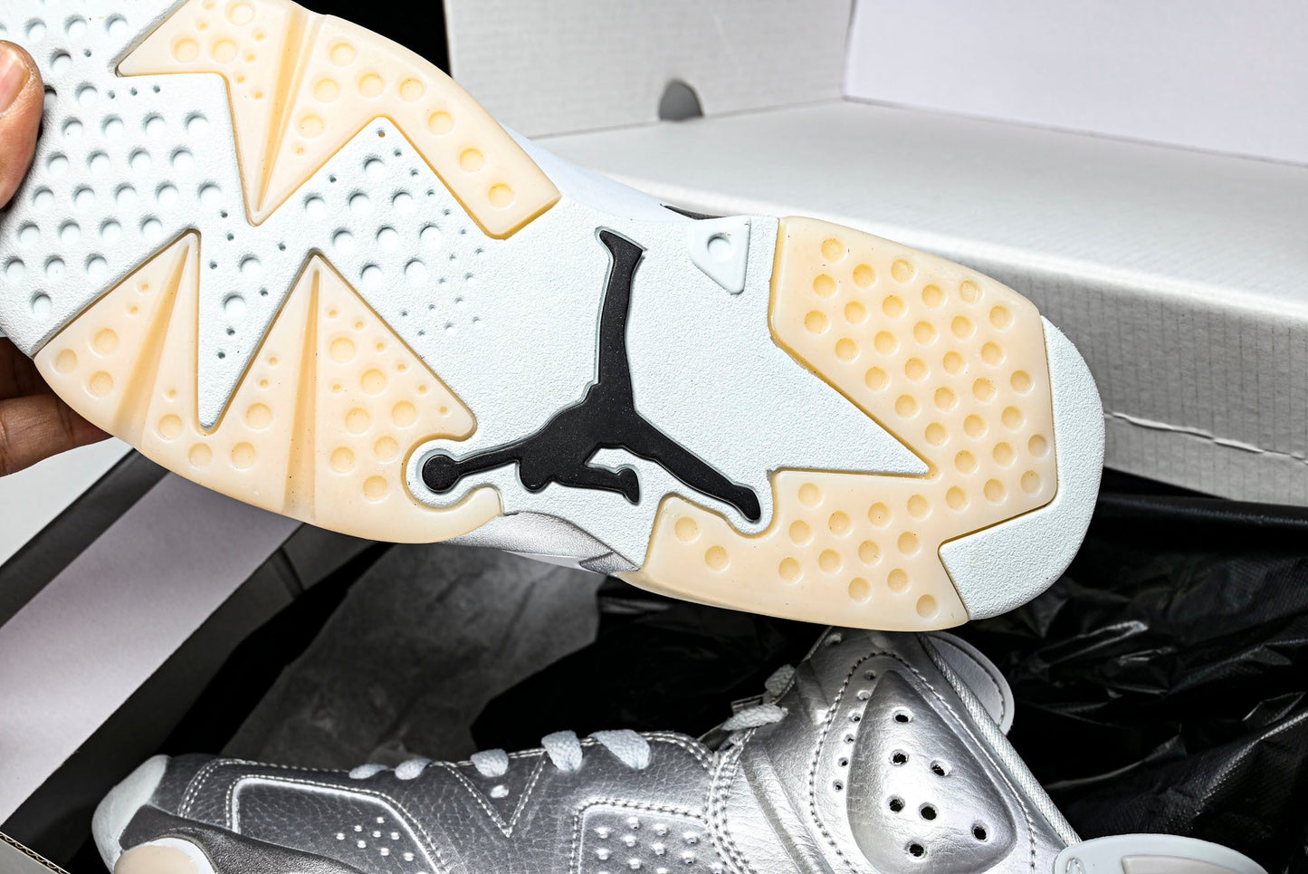 AJ6 Retro x PSG 'Metallic Silver'