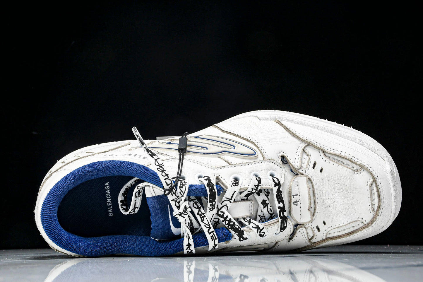 Вalenciaga Hamptons Worn-Out Sneaker 'White Blue'