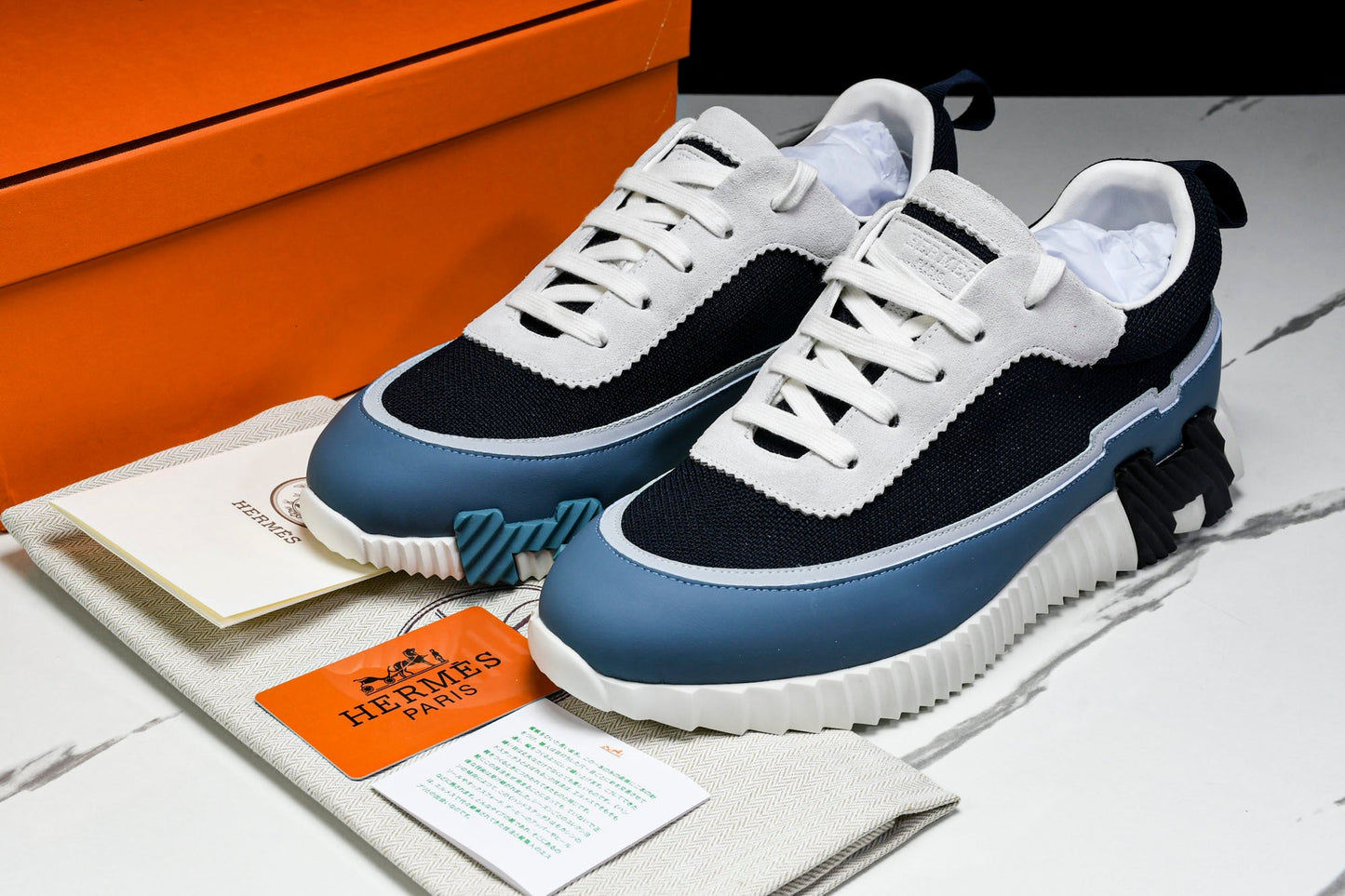 Нermès Bouncing Sneaker Panelled 'Marine Bleu Blanc'
