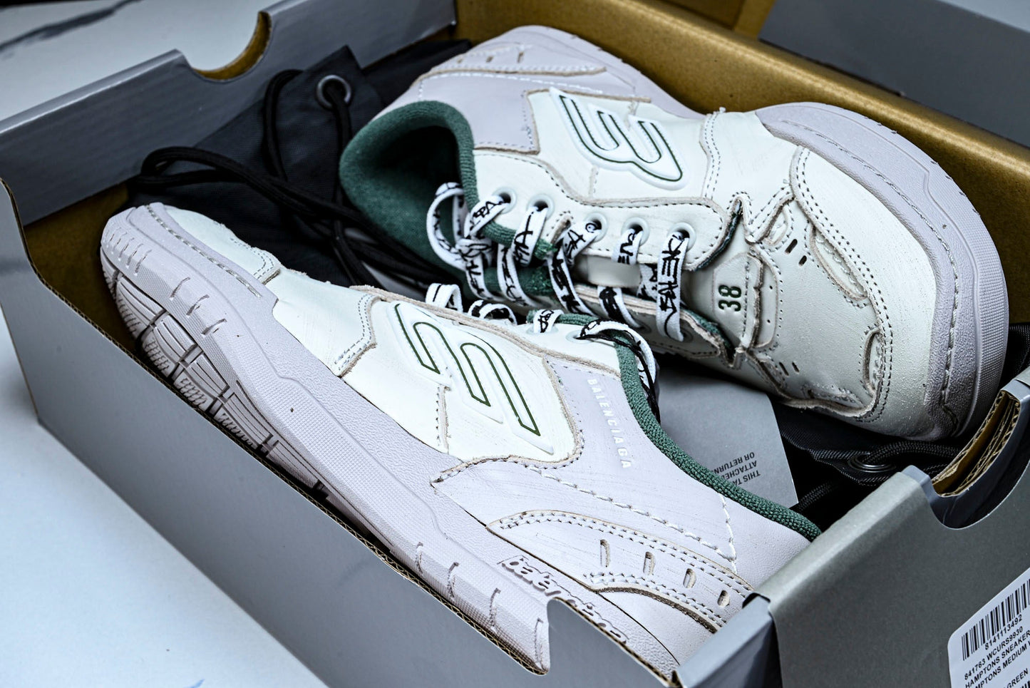 Вalenciaga Hamptons Worn-Out Sneaker 'Beige Green'