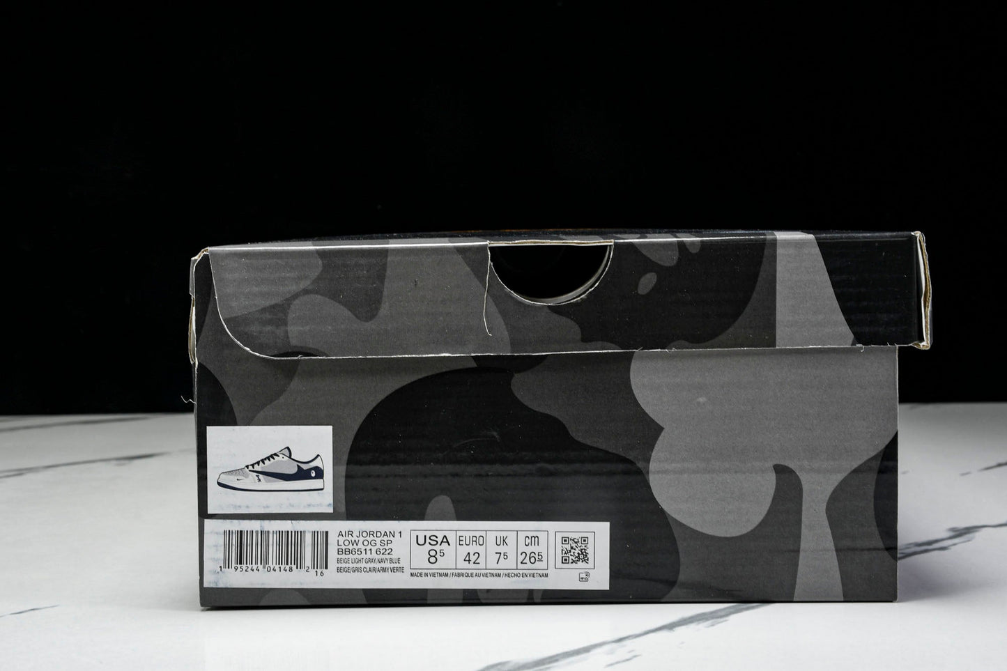 Travis Scott AJ1 Low x BAPE 'Grey Navy' (Custom)
