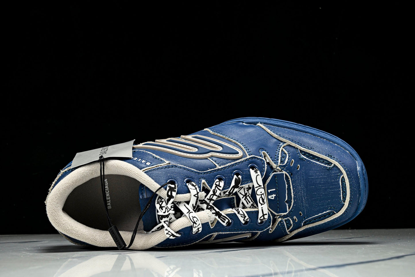 Вalenciaga Hamptons Worn-Out Sneaker 'Navy Blue'