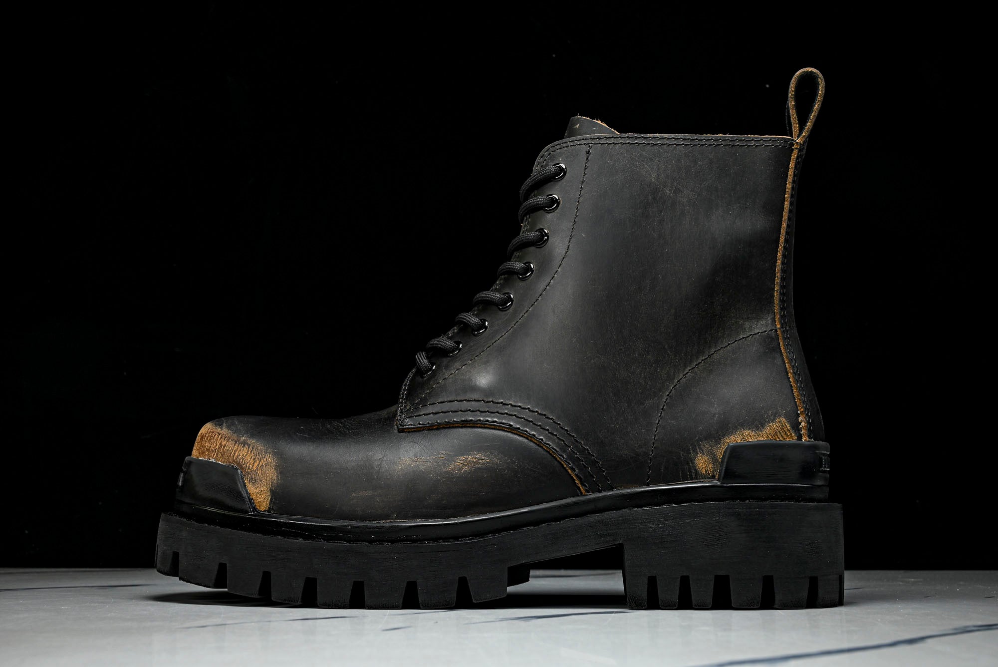 Вalenciaga Strike Boot 'Worn-Out Black Brown'