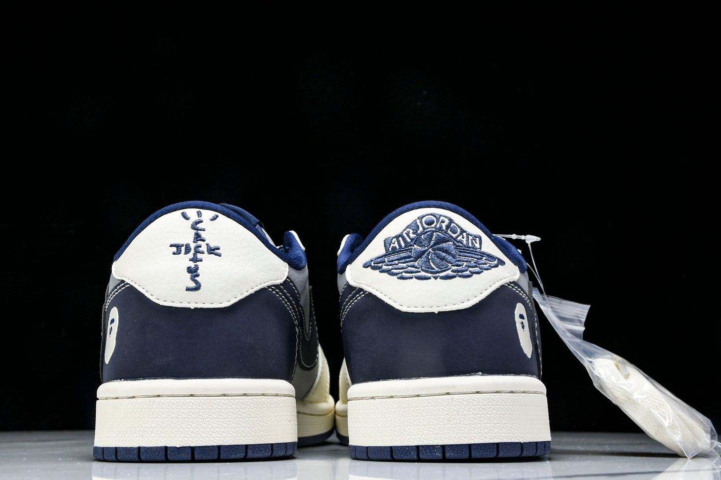 Travis Scott AJ1 Low x BAPE 'Grey Navy' (Custom)
