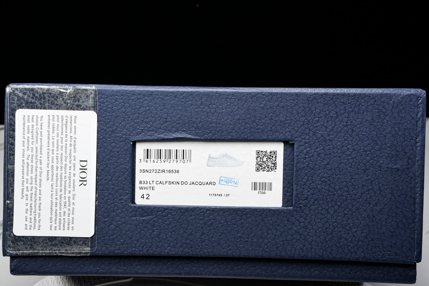 D1or B33 Gravity Leather 'Oblique Triple White' - UK 7 / US 8 / EU 41