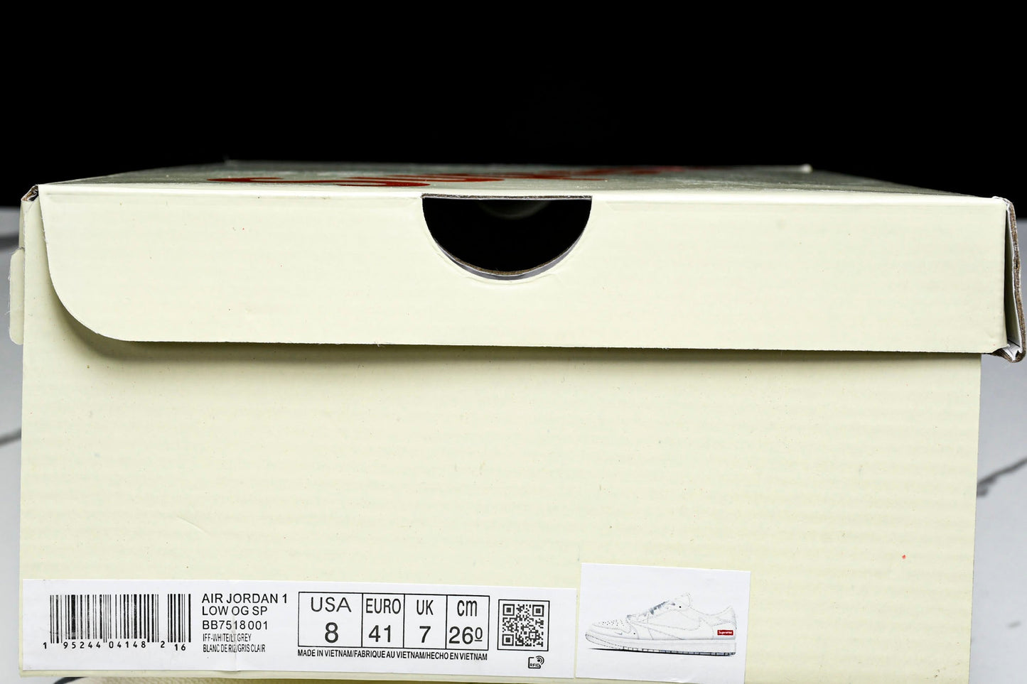 Travis Scott AJ1 Low x Supreme 'White Grey Sole' (Custom)
