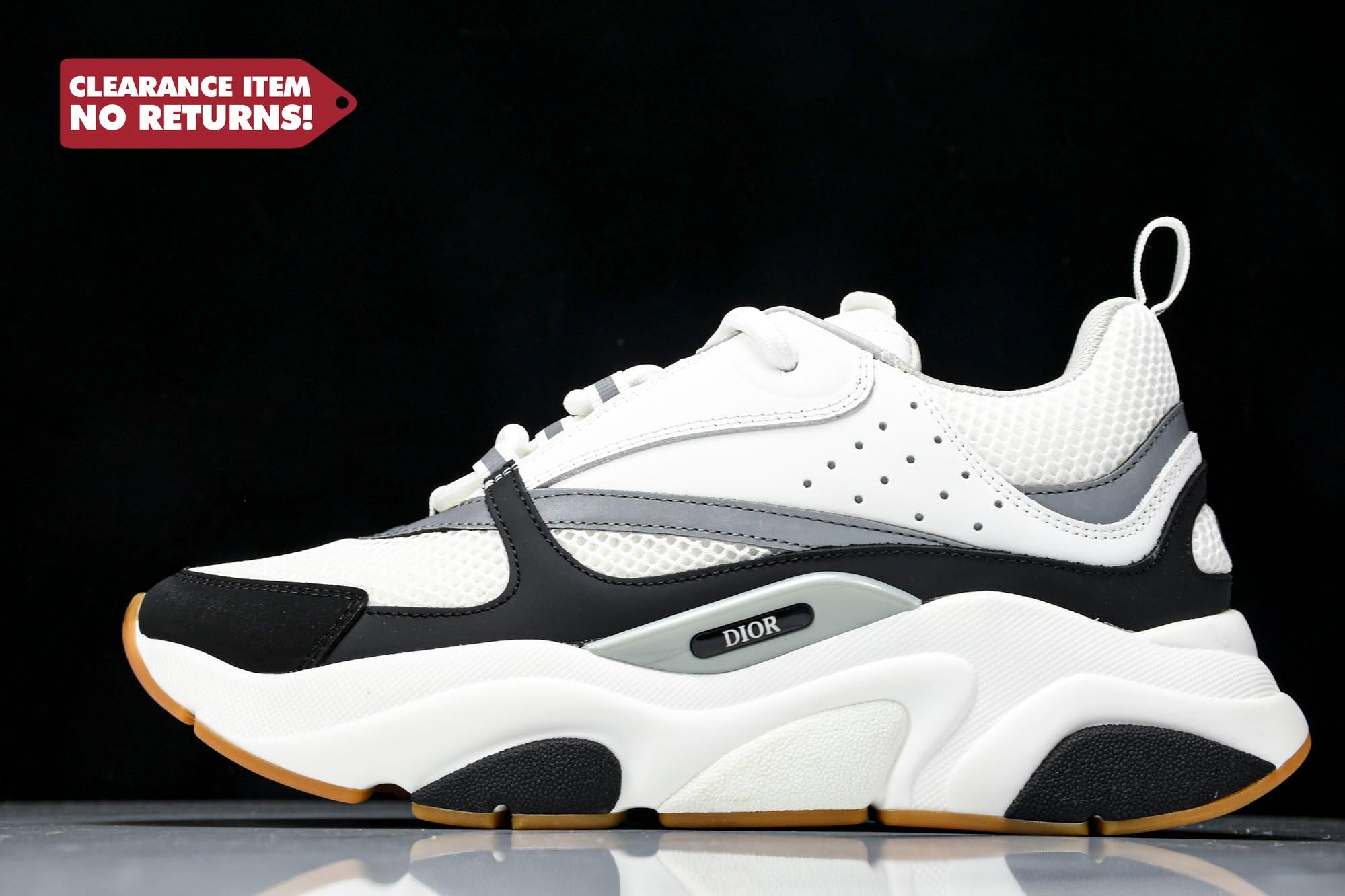 D1or B22 'White Black Gum' - UK 7 / US 8 / EU 41