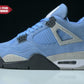 AJ4 Retro 'University Blue' - UK W 3 (M 3.5) / US W 5.5 (M 4) / EU 36