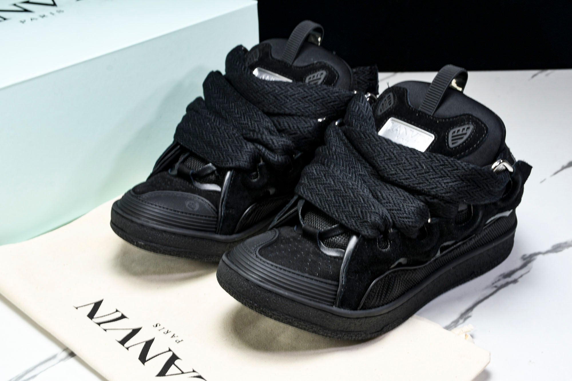 LANVIN ブラック フラットシューズ Lanvin Curb Sneaker 'Triple Black' – Drip Locker UK