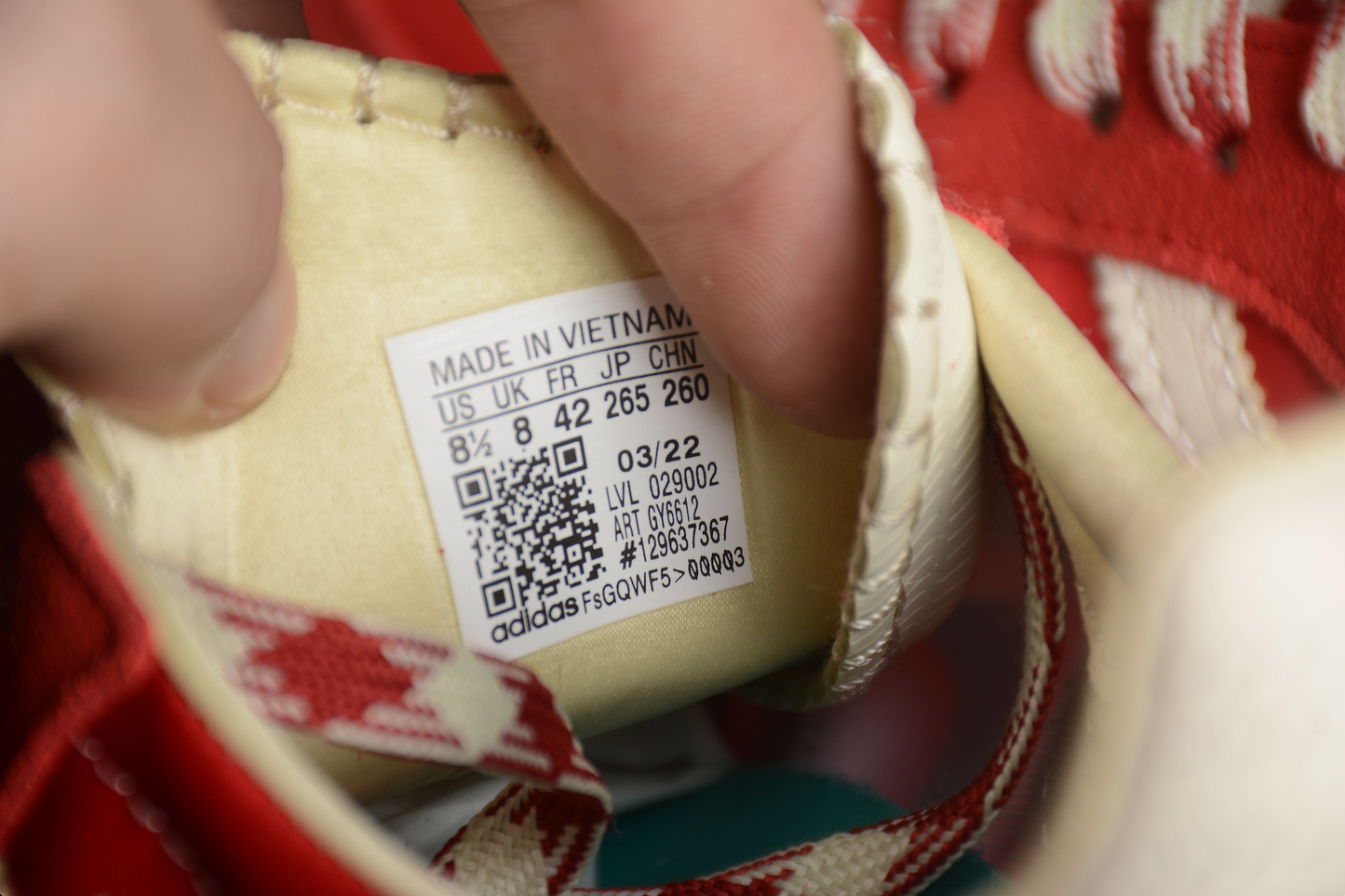 Samba x Wales Bonner Red White - UK 4 / US 4.5 (W 5.5) / EU 36.5