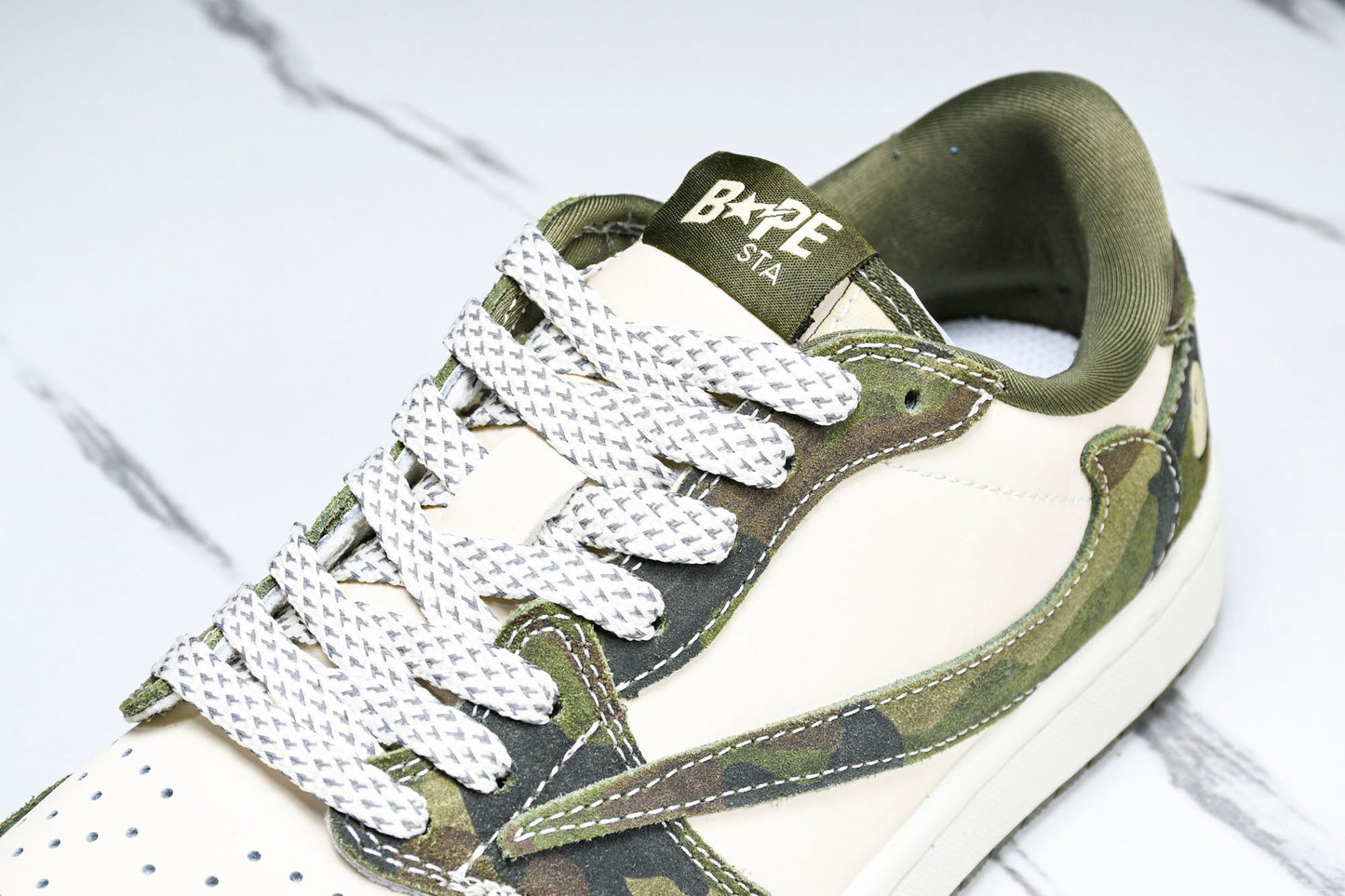 Travis Scott AJ1 Low x BAPE 'Camo' (Custom) - UK 7.5 / US 8.5 / EU 42