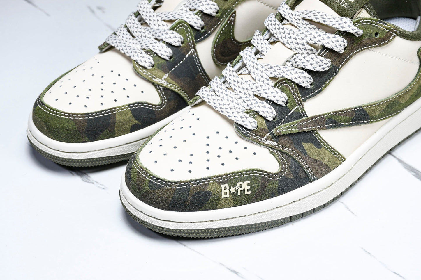 Travis Scott AJ1 Low x BAPE 'Camo' (Custom) - UK 7.5 / US 8.5 / EU 42