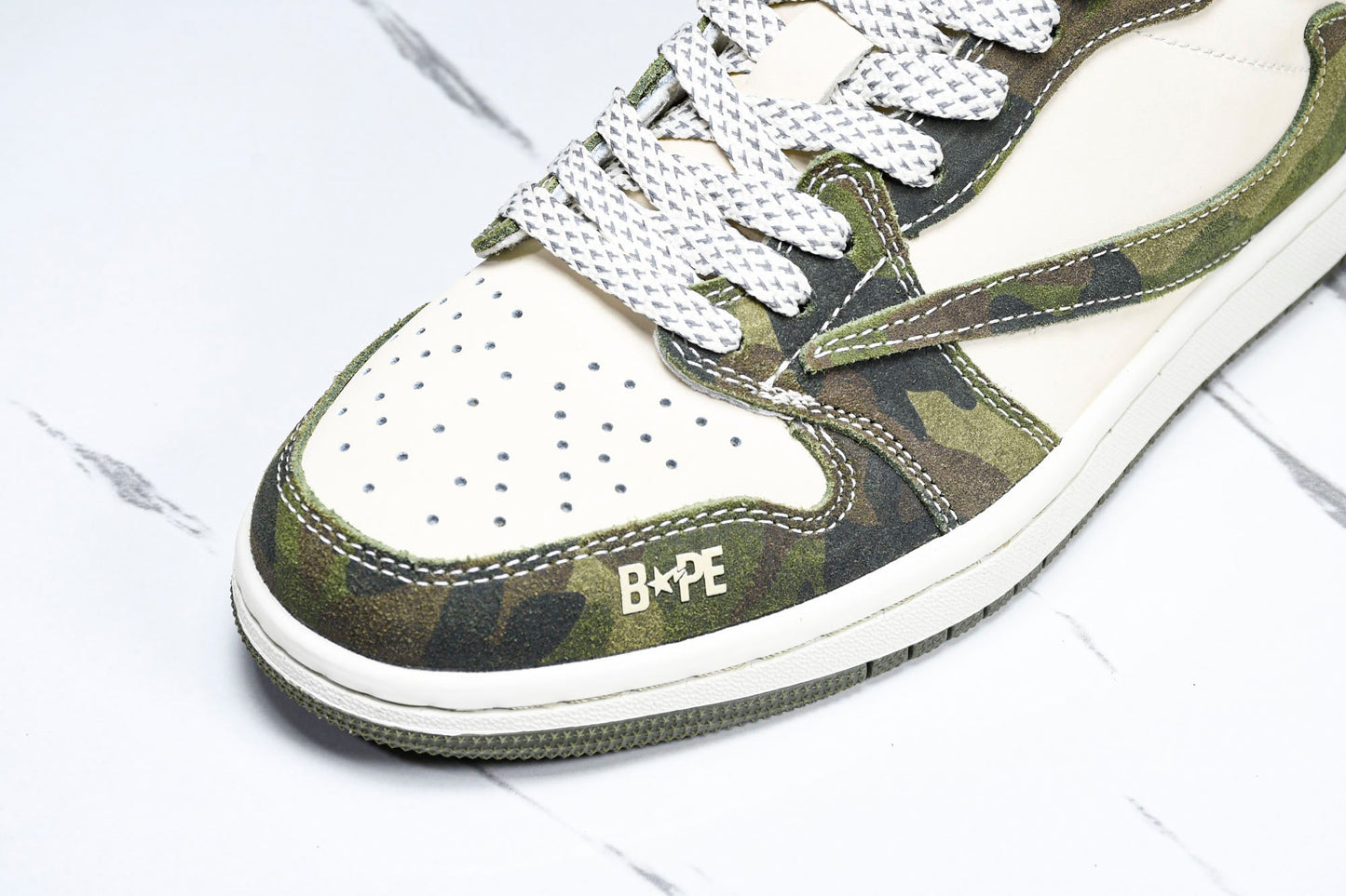Travis Scott AJ1 Low x BAPE 'Camo' (Custom) - UK 7.5 / US 8.5 / EU 42