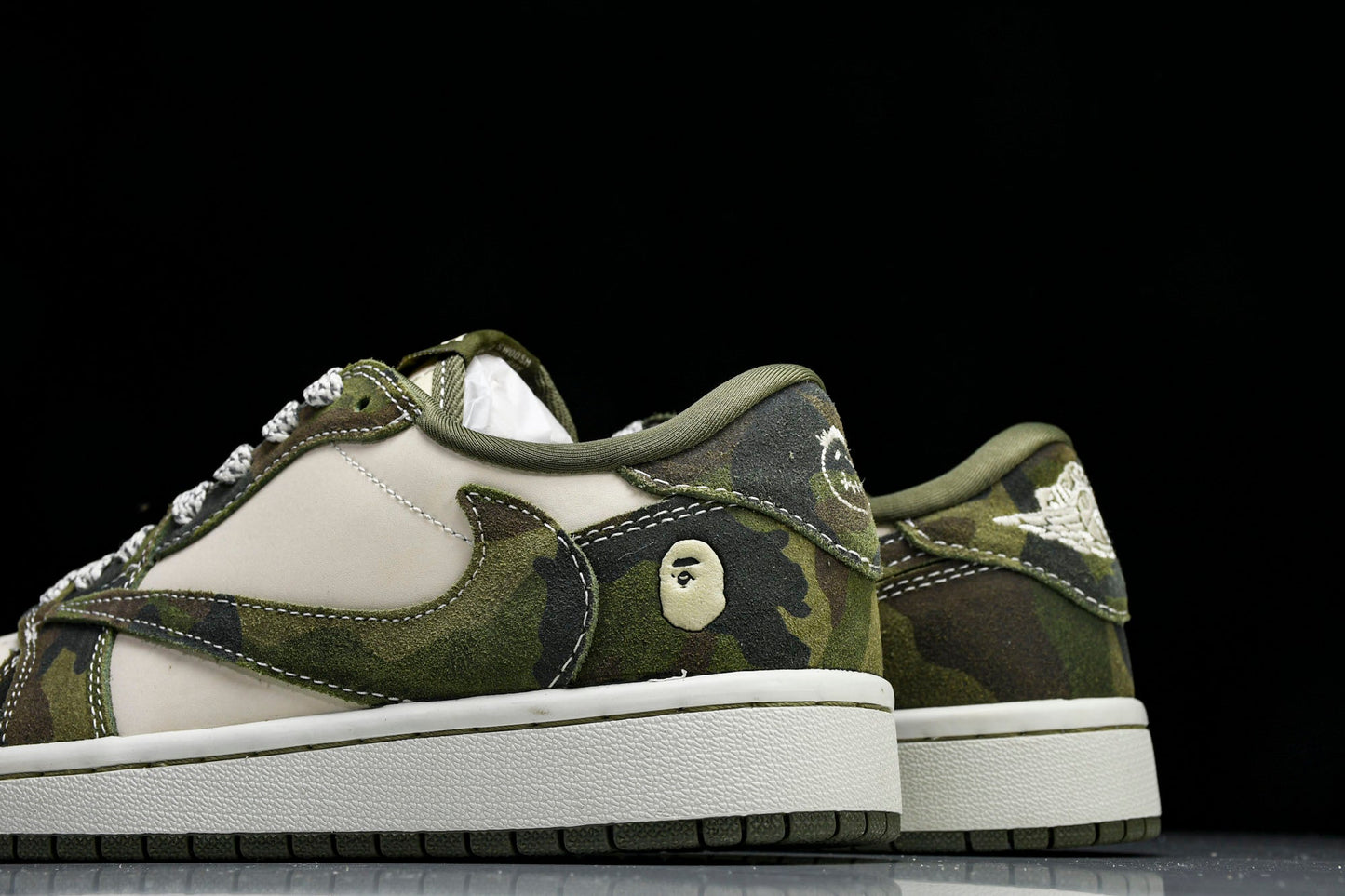 Travis Scott AJ1 Low x BAPE 'Camo' (Custom) - UK 7.5 / US 8.5 / EU 42