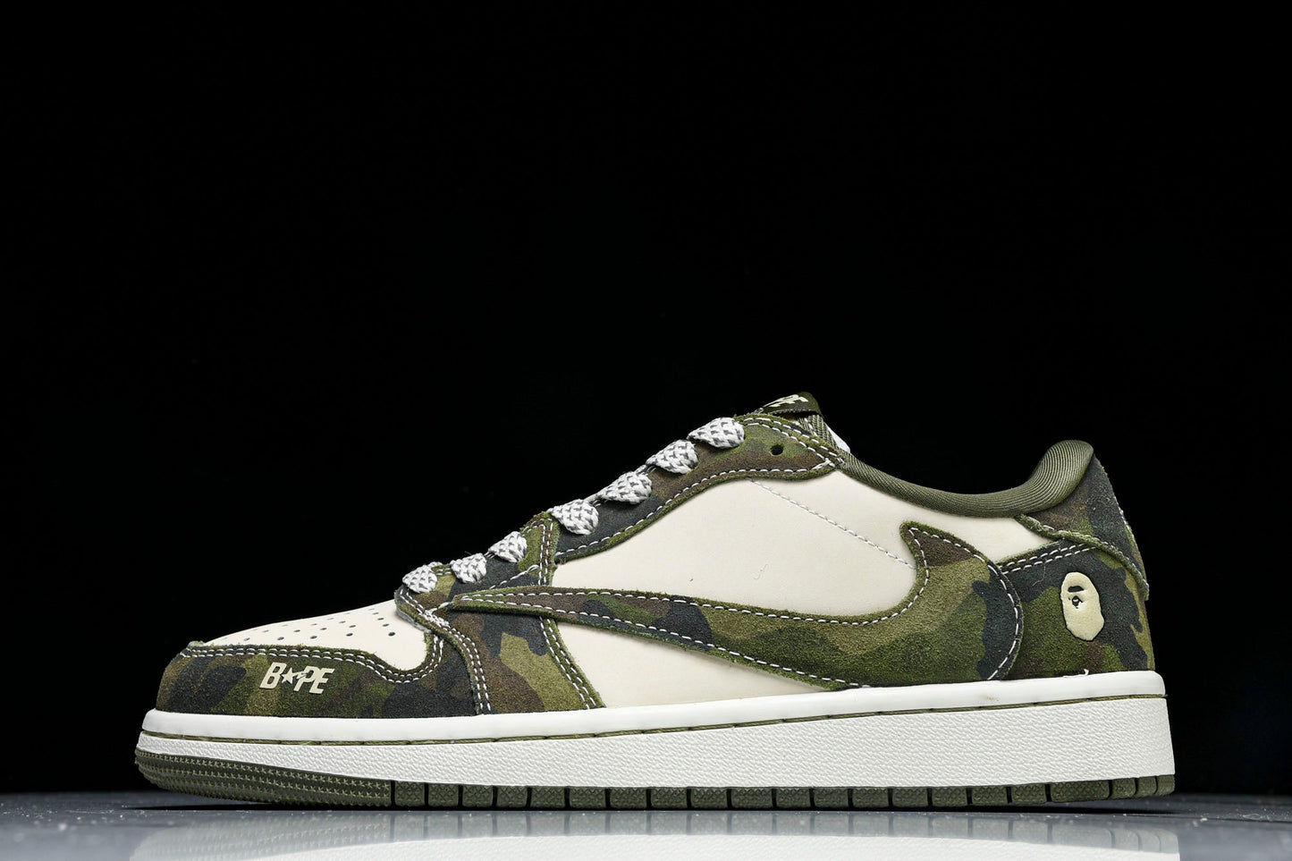 Travis Scott AJ1 Low x BAPE 'Camo' (Custom) - UK 7.5 / US 8.5 / EU 42