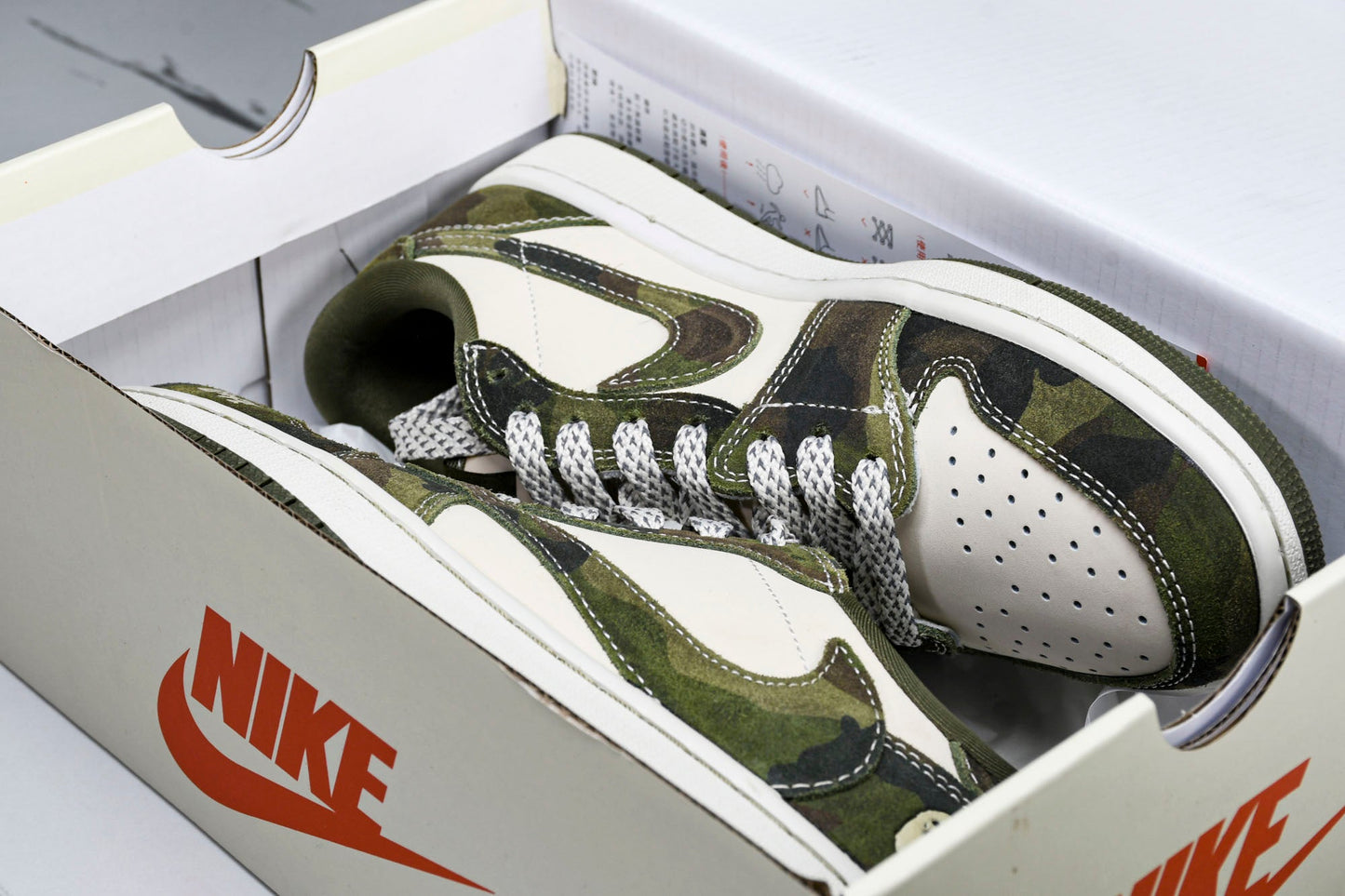 Travis Scott AJ1 Low x BAPE 'Camo' (Custom) - UK 7.5 / US 8.5 / EU 42