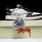 Travis Scott AJ1 Low x Stussy 'Black White Grey' (Custom)