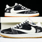 Travis Scott AJ1 Low x Stussy 'Black White Gum' (Custom) - UK 7.5 / US 8.5 / EU 42