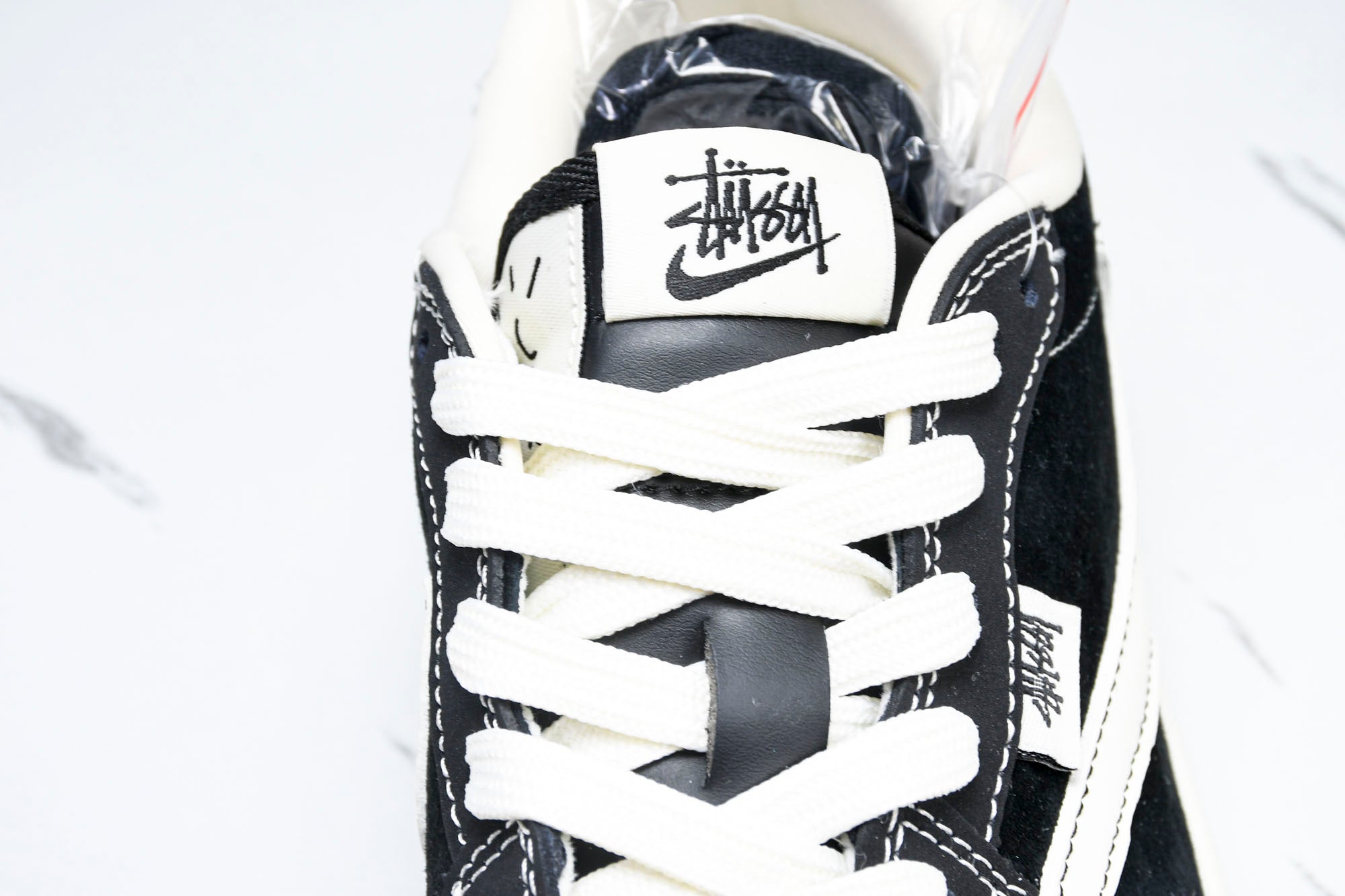 Travis Scott AJ1 Low x Stussy 'Black White Gum' (Custom) - UK 7.5 / US 8.5 / EU 42