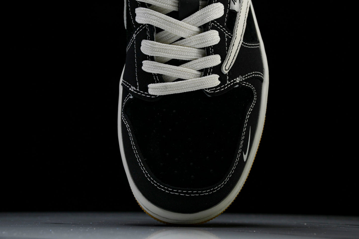 Travis Scott AJ1 Low x Stussy 'Black White Gum' (Custom) - UK 7.5 / US 8.5 / EU 42