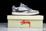 Travis Scott AJ1 Low x Stussy 'Grey' (Custom)