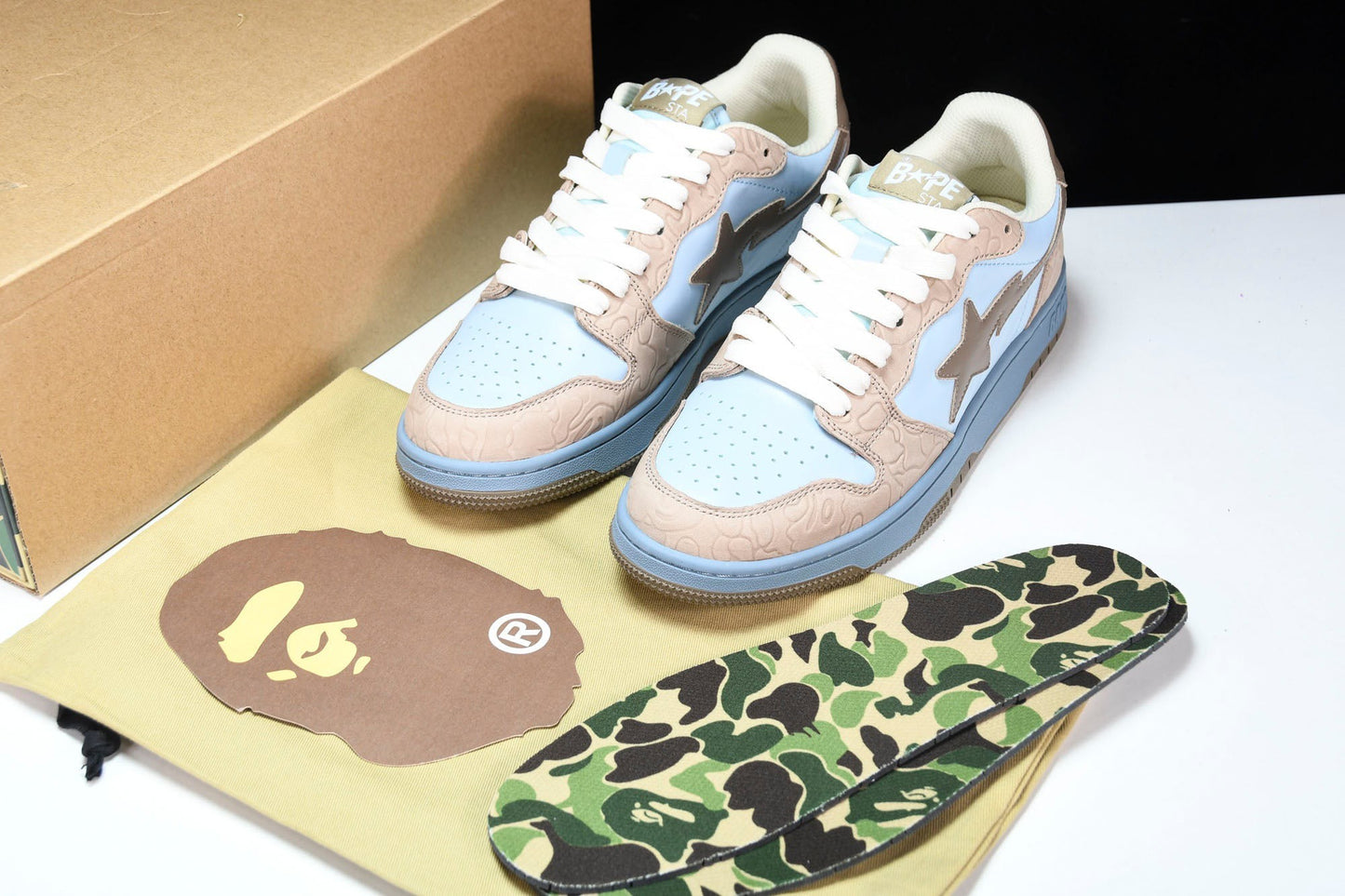 A Bathing Ape Bape Court Sta ‘Beige Blue’