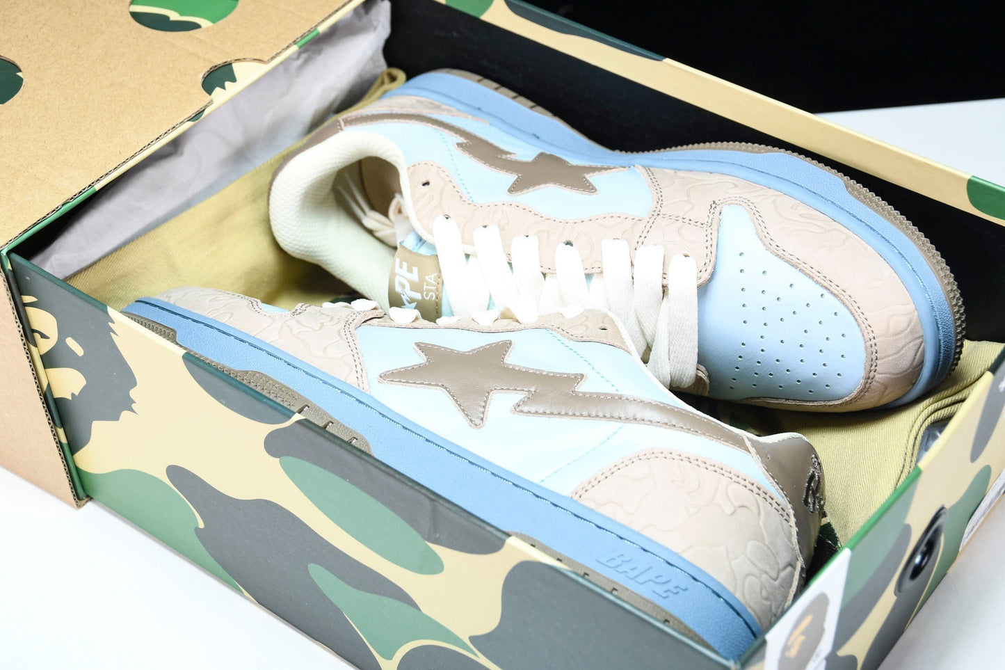 A Bathing Ape Bape Court Sta ‘Beige Blue’