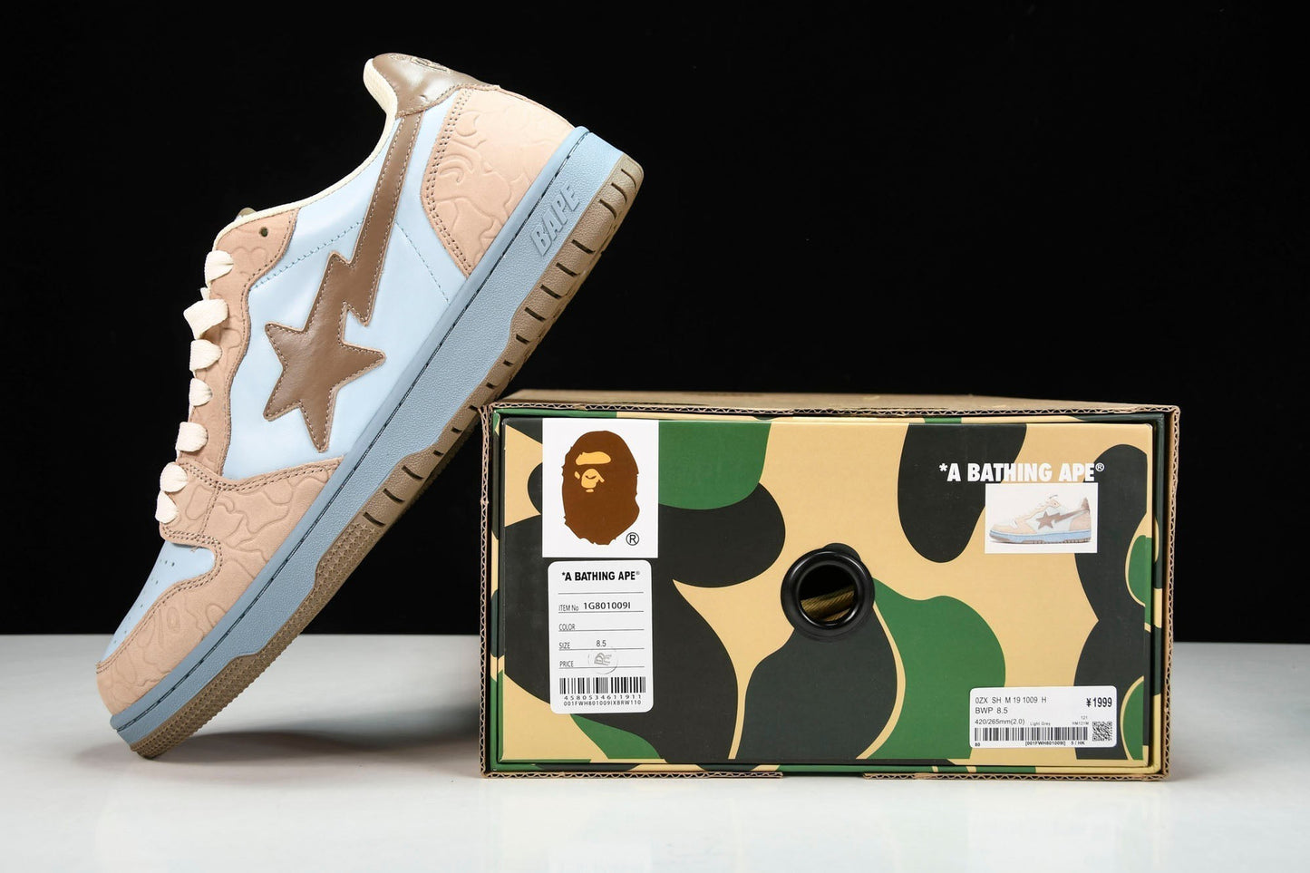A Bathing Ape Bape Court Sta ‘Beige Blue’