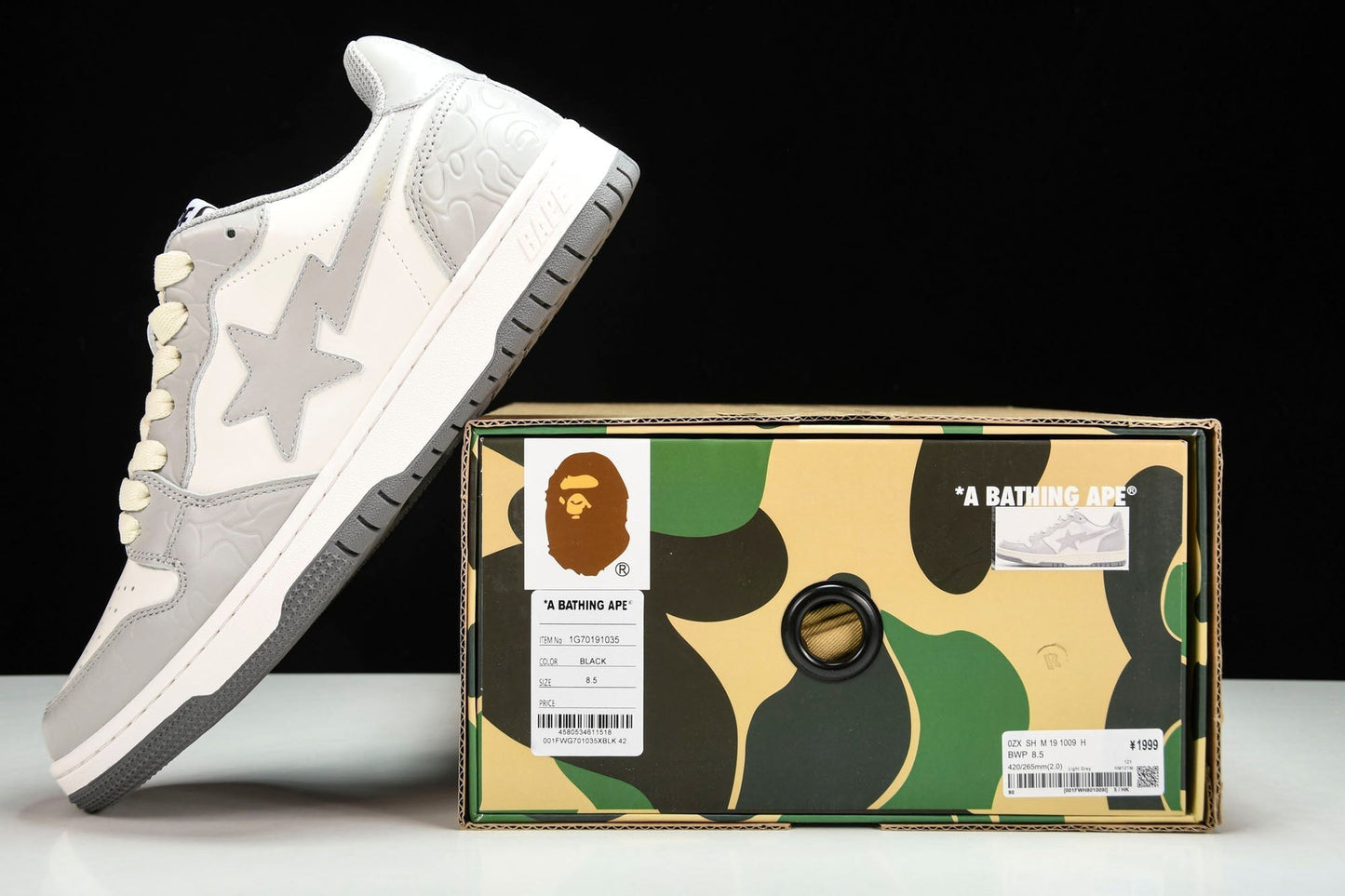 A Bathing Ape Bape Court Sta ‘Light Grey Cream’