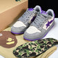 A Bathing Ape Bape Court Sta ‘Mist Grey Royal Purple’