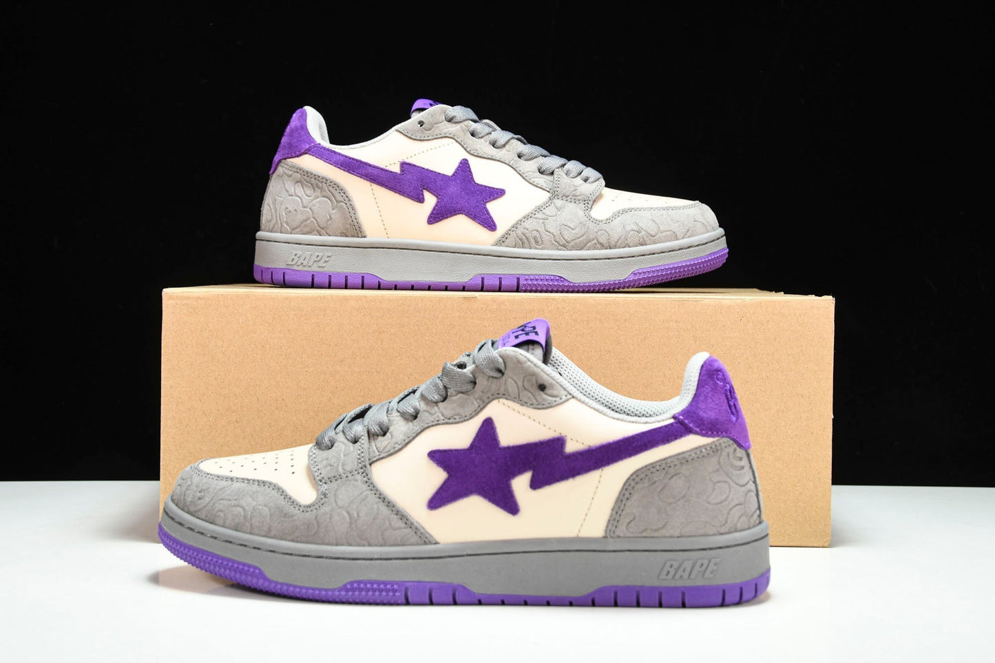 A Bathing Ape Bape Court Sta ‘Mist Grey Royal Purple’