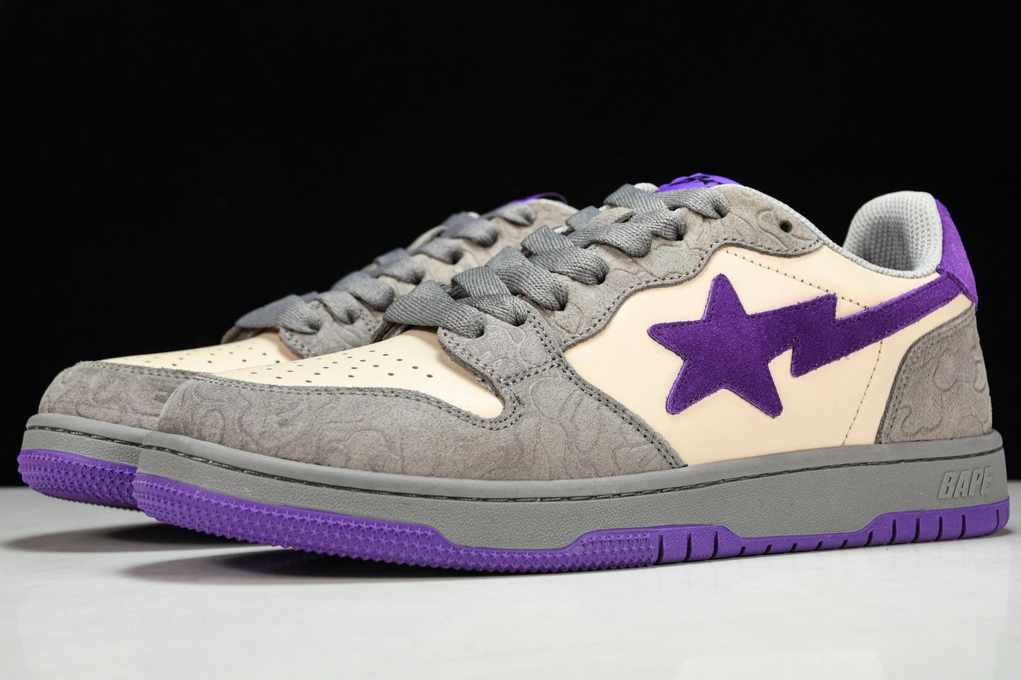 A Bathing Ape Bape Court Sta ‘Mist Grey Royal Purple’