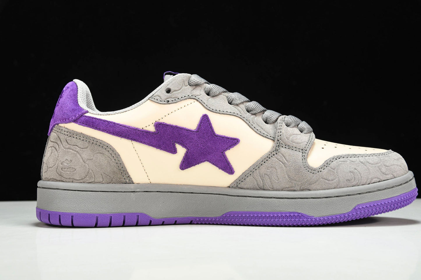 A Bathing Ape Bape Court Sta ‘Mist Grey Royal Purple’