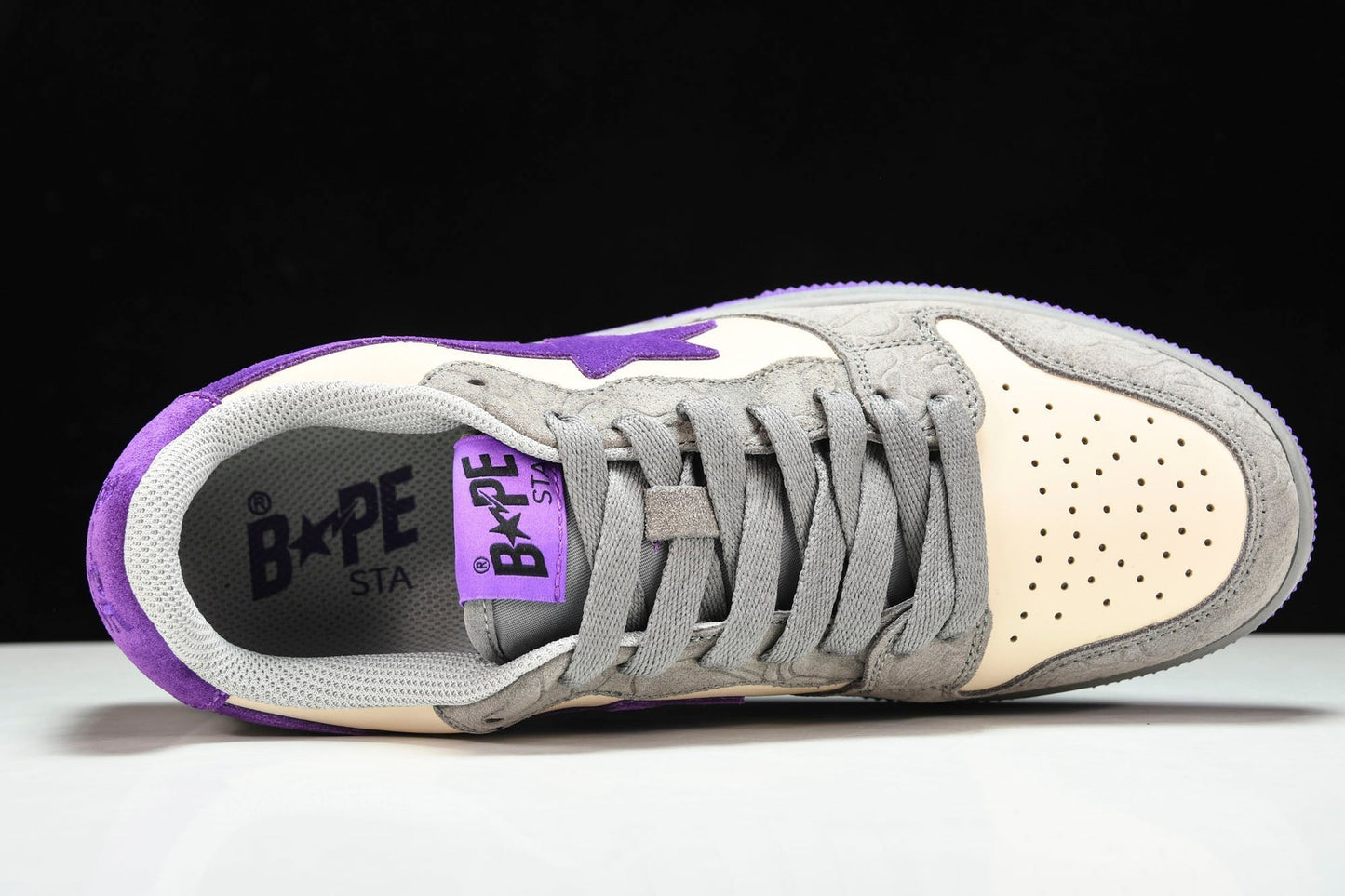 A Bathing Ape Bape Court Sta ‘Mist Grey Royal Purple’