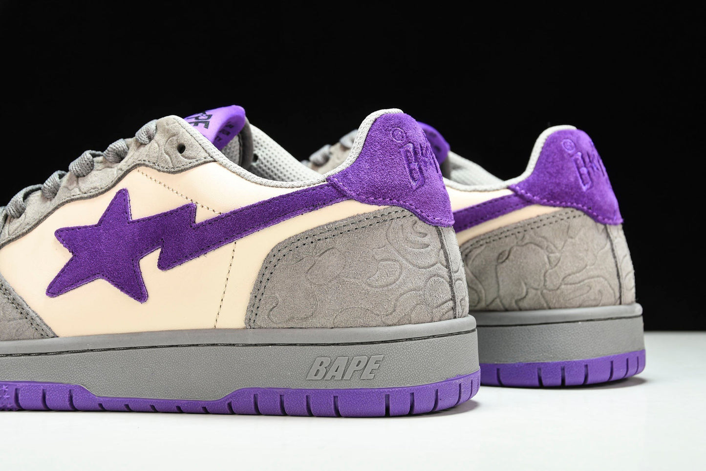 A Bathing Ape Bape Court Sta ‘Mist Grey Royal Purple’
