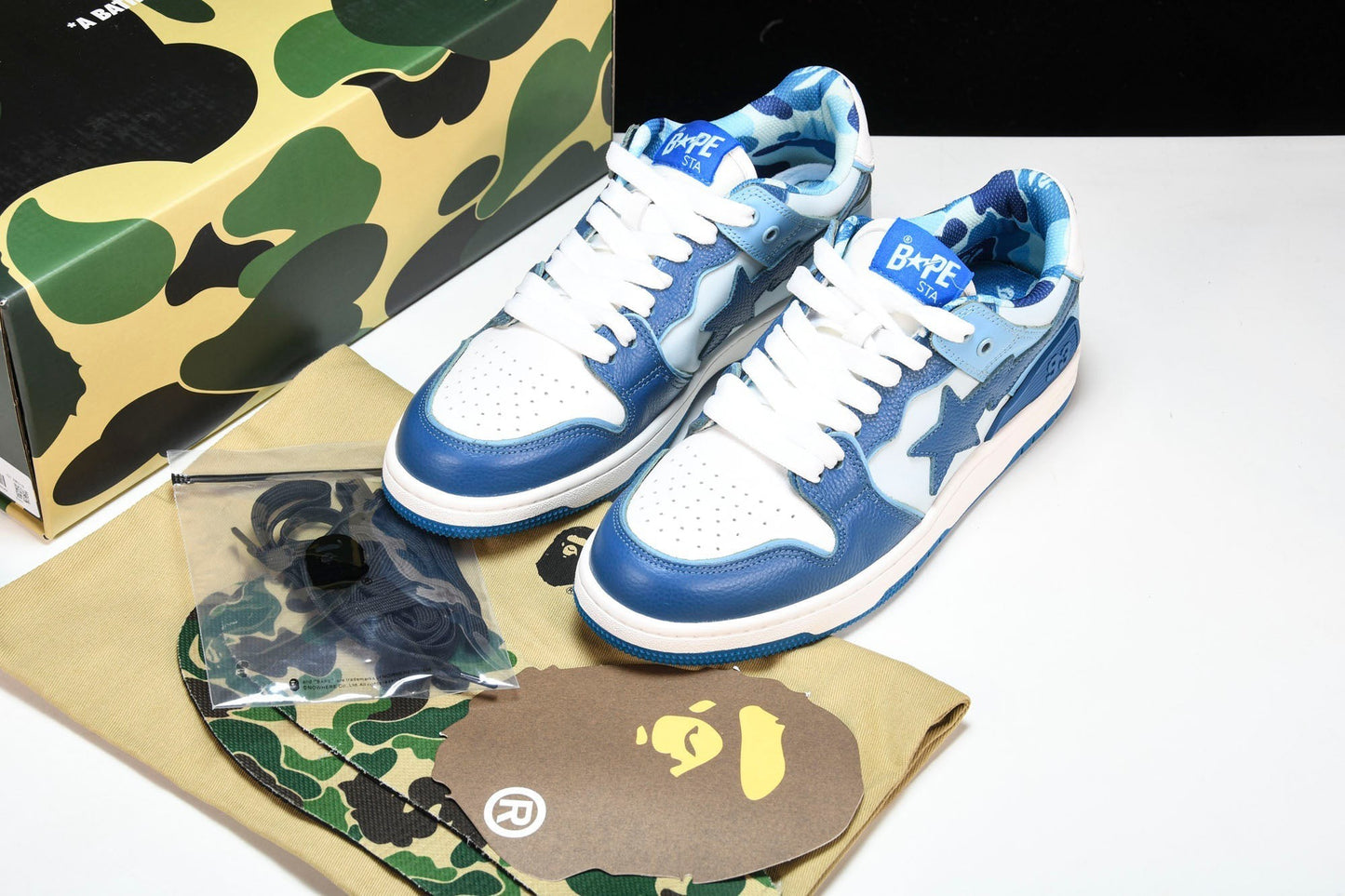 A Bathing Ape Bape SK8 Sta 'ABC Camo - Blue'