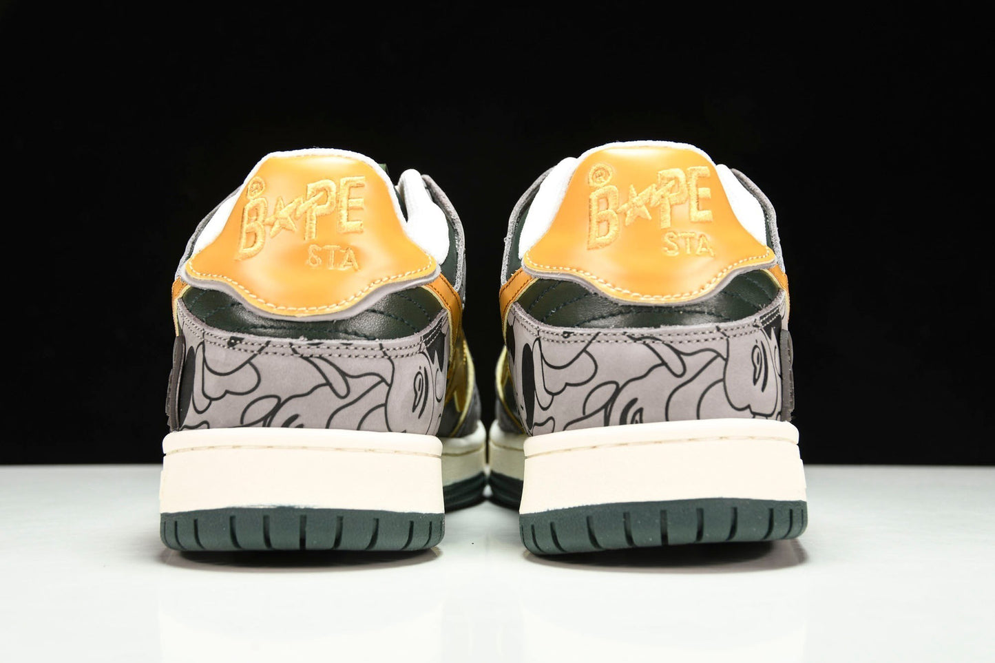 A Bathing Ape Bape SK8 Sta 'Grey Mustard Yellow'