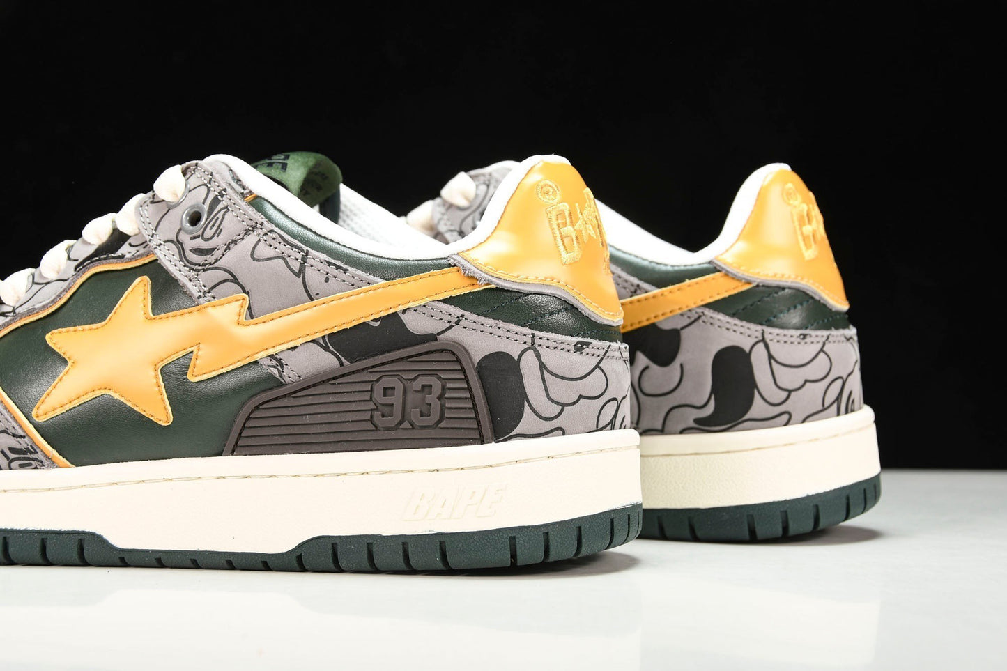 A Bathing Ape Bape SK8 Sta 'Grey Mustard Yellow'