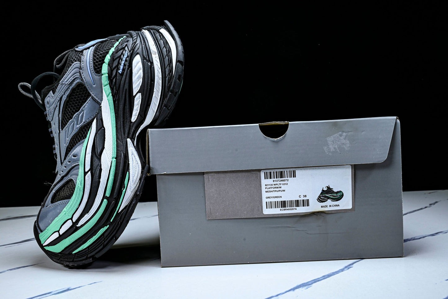 Вalenciaga Platform Sneaker 'Black Green Grey'