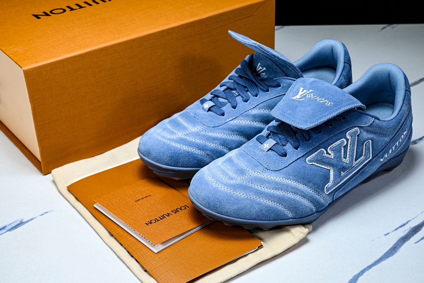 Louis Vuittоп Footprint Football Sneaker 'Blue Suede'