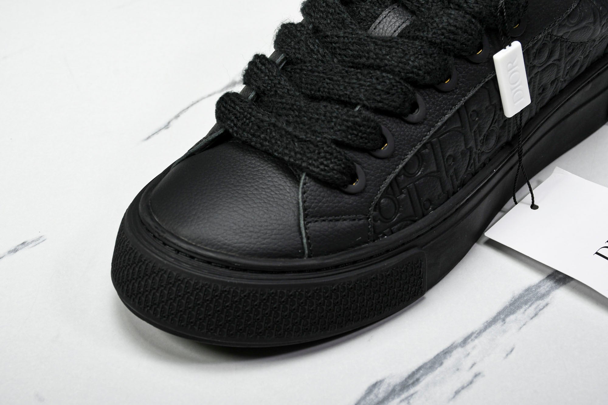 D1or B33 Gravity Leather 'Oblique Triple Black' - UK 8 / US 9 / EU 42