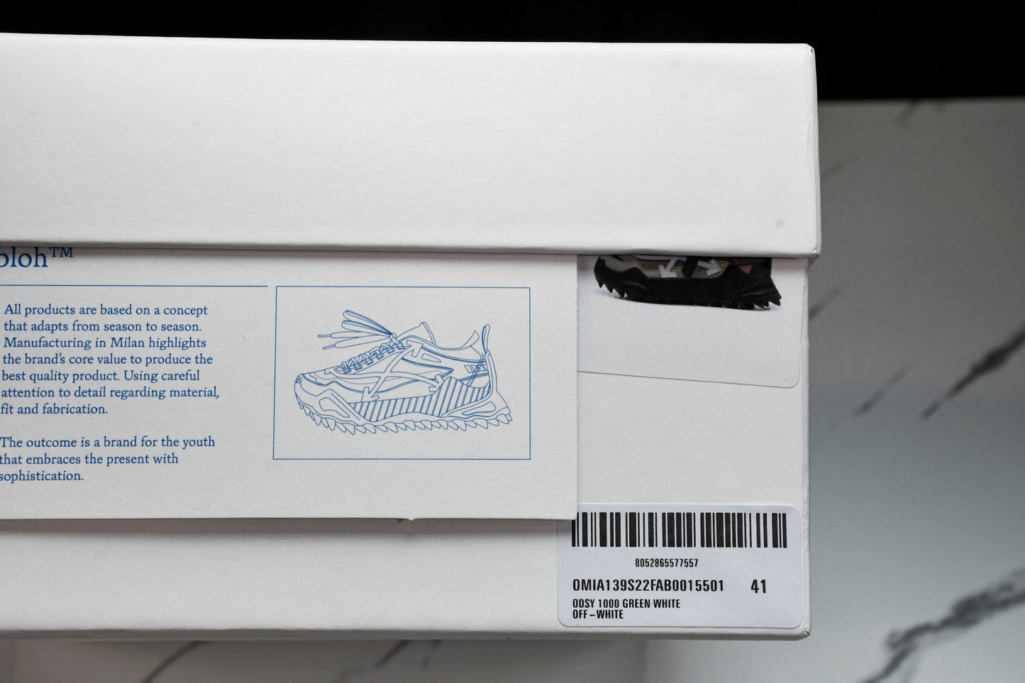 Off-White ODSY-1000 'Green White Black' - UK 12 / US 13 / EU 46