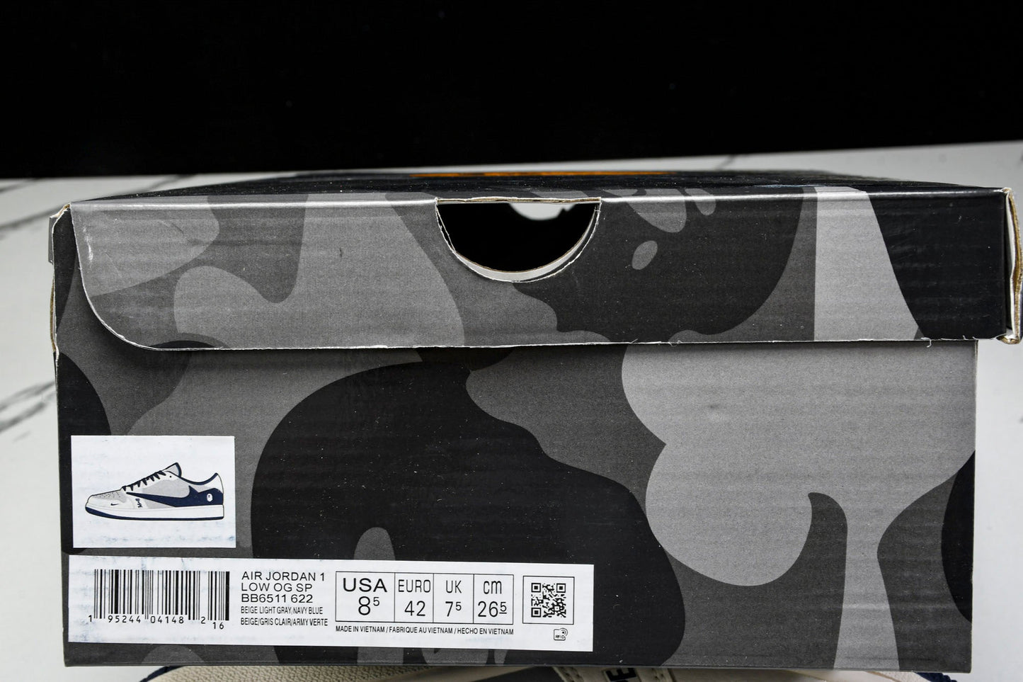Travis Scott AJ1 Low x BAPE 'Grey Navy' (Custom)