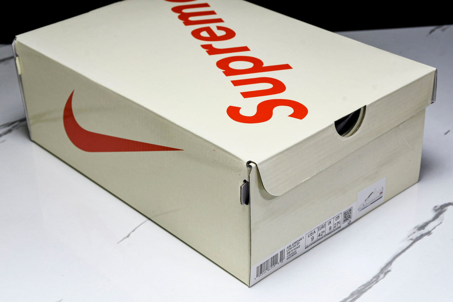 Travis Scott AJ1 Low x Supreme 'White Black Sole' (Custom)
