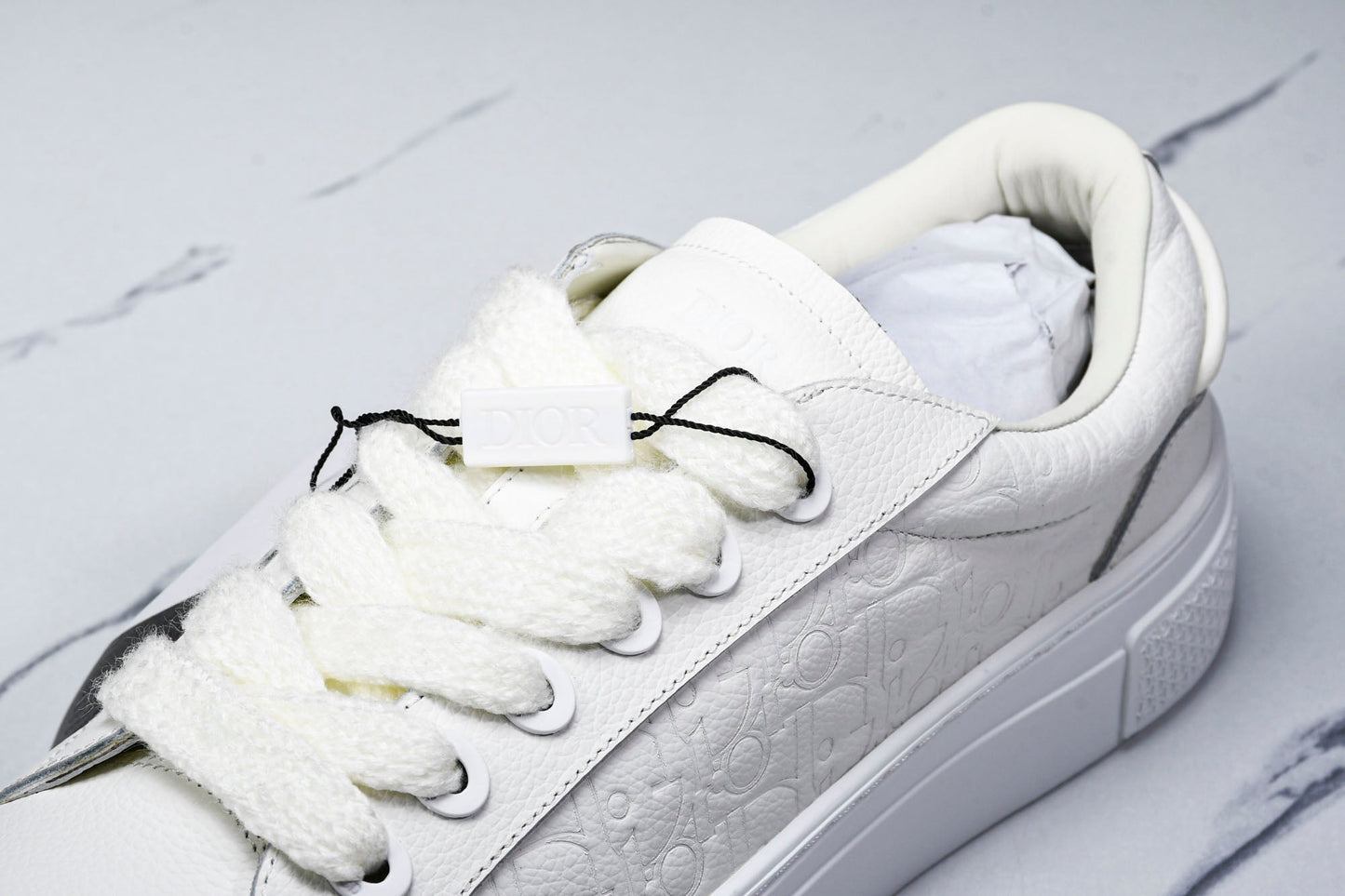 D1or B33 Gravity Leather 'Oblique Triple White' - UK 7 / US 8 / EU 41