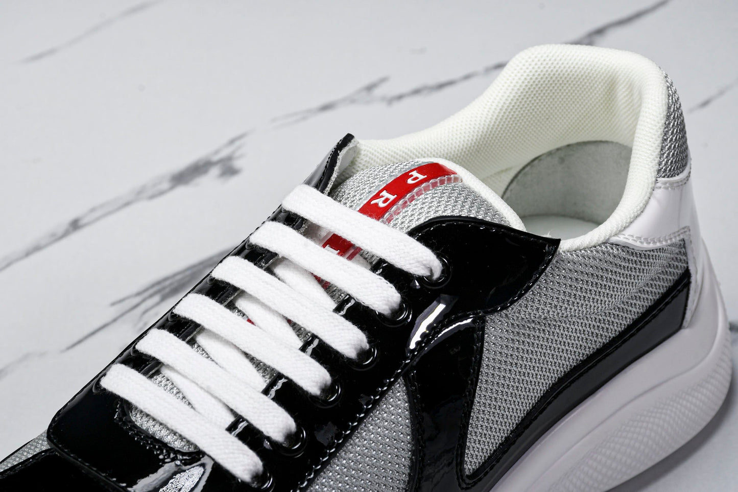 Prada America's Cup Sneaker 'Black Silver White' v1