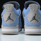 AJ4 Retro 'University Blue' - UK W 3 (M 3.5) / US W 5.5 (M 4) / EU 36