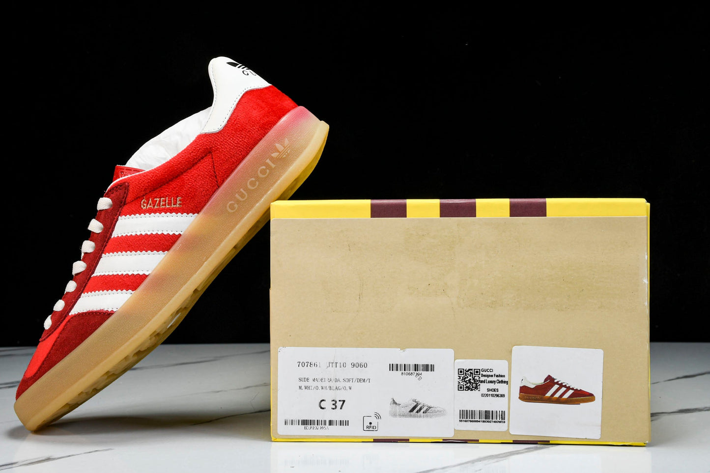 Guссi x Gazelle 'Red Velvet' - UK 7.5 / US 8 / EU 41