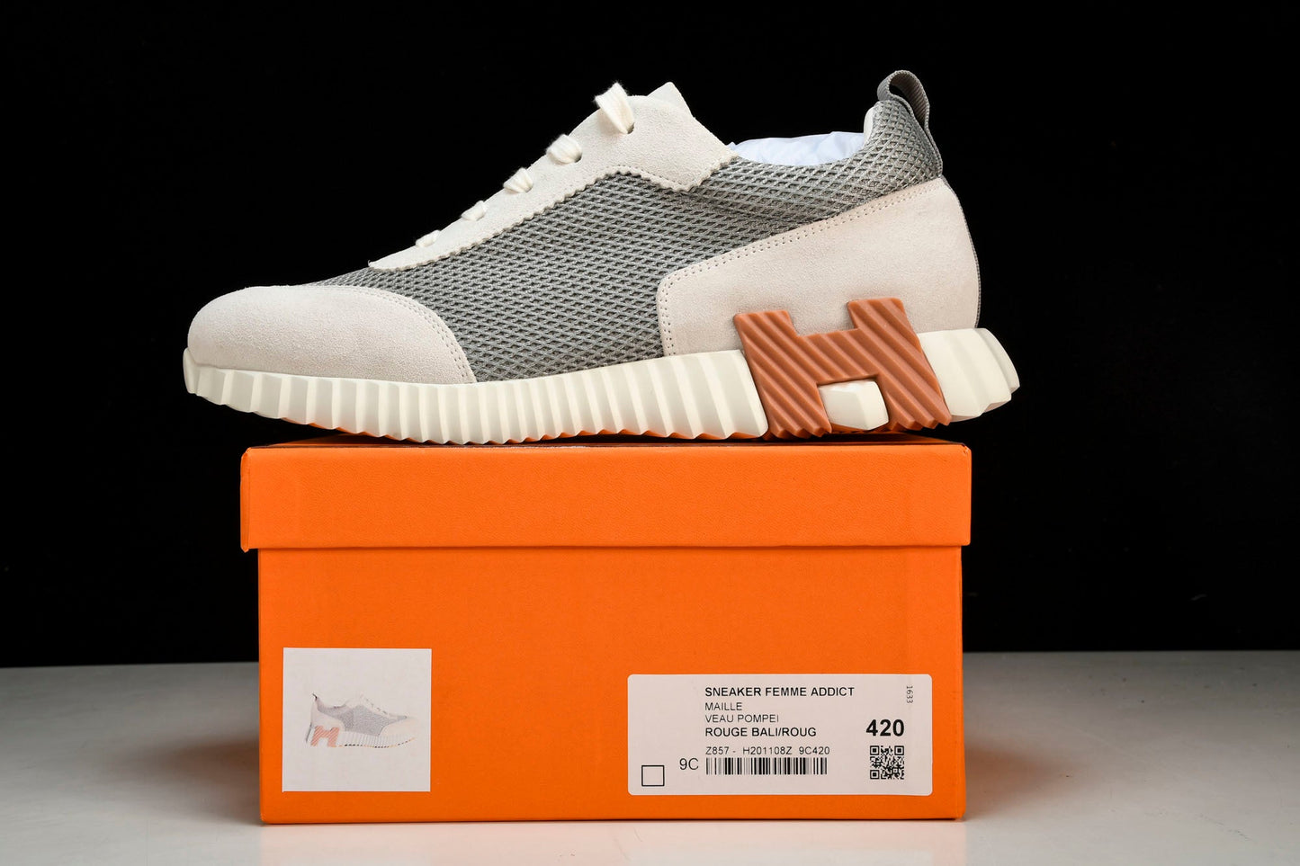 Hermès Bouncing Sneaker 'Gris Lulea Blanc'
