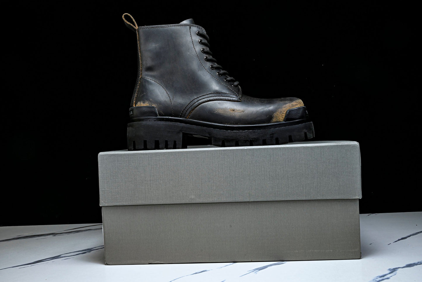 Вalenciaga Strike Boot 'Worn-Out Black Brown'